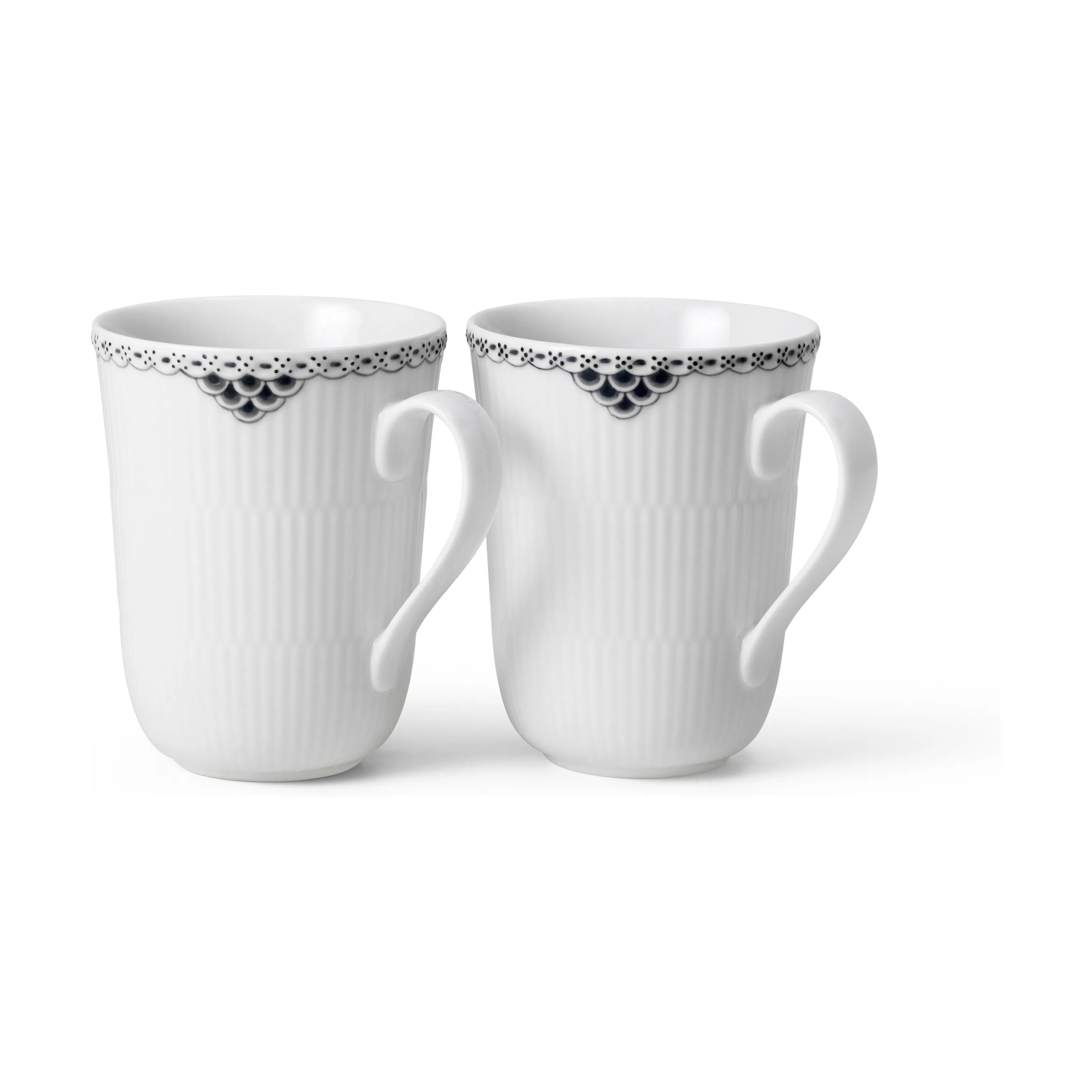 Royal Copenhagen Sort Riflet Blonde Krus - 2 stk.