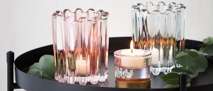 Imerco Home fyrfadsstager i farvet glas