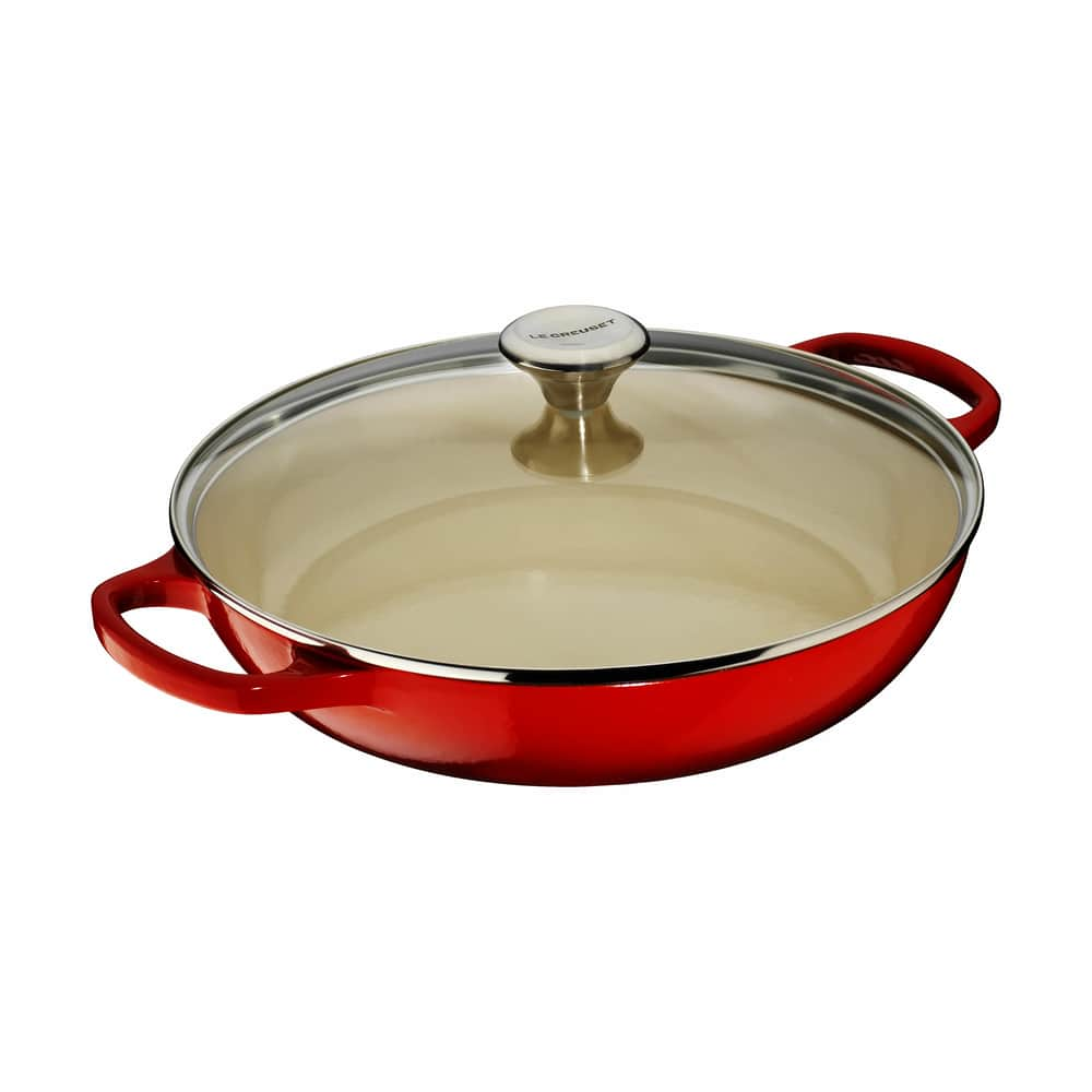 Le Creuset Buffetgryde m. glaslåg - 3,5 liter - støbejern - Cerise | Imerco