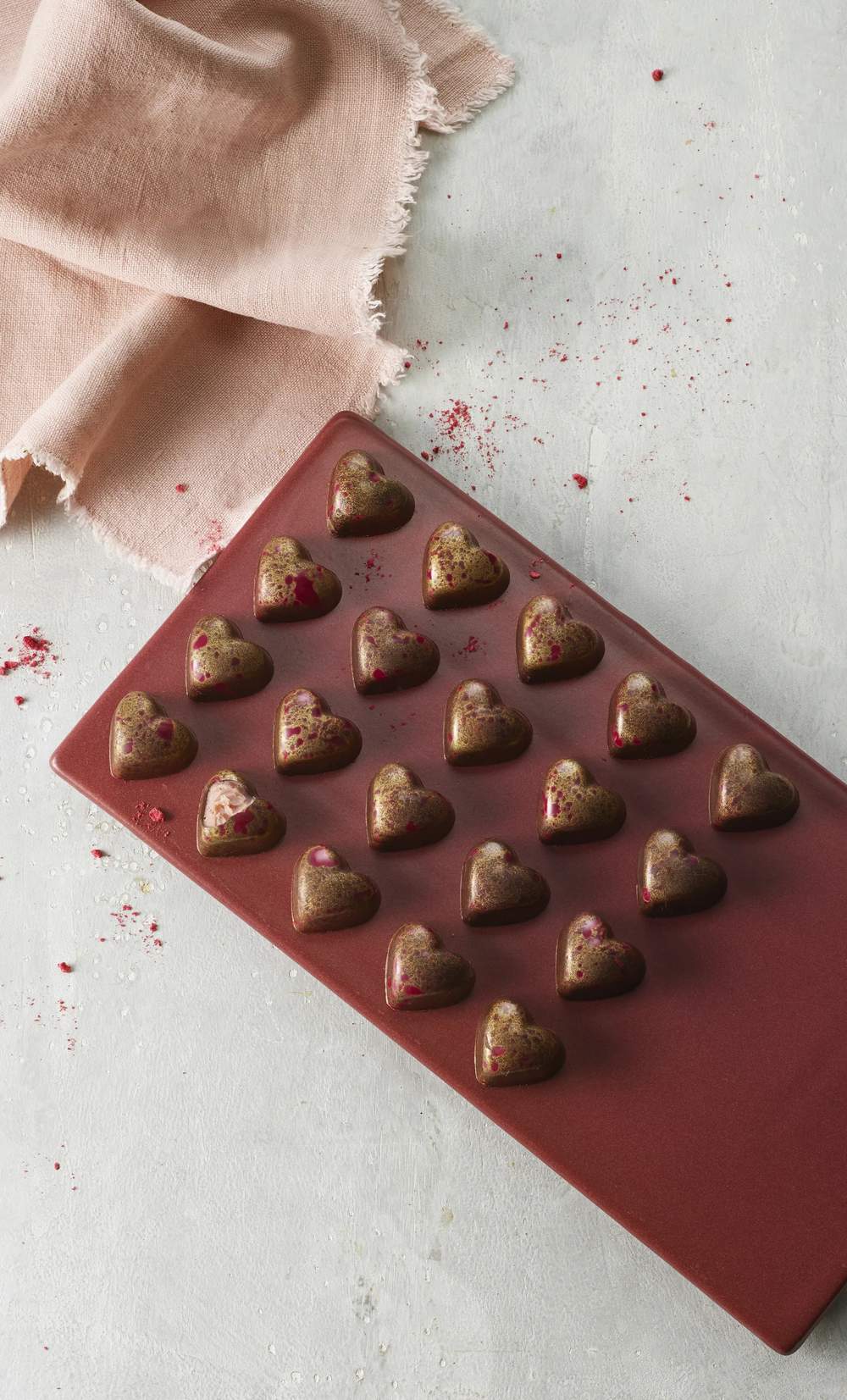Chokoladeform - Hjerter, klar, large