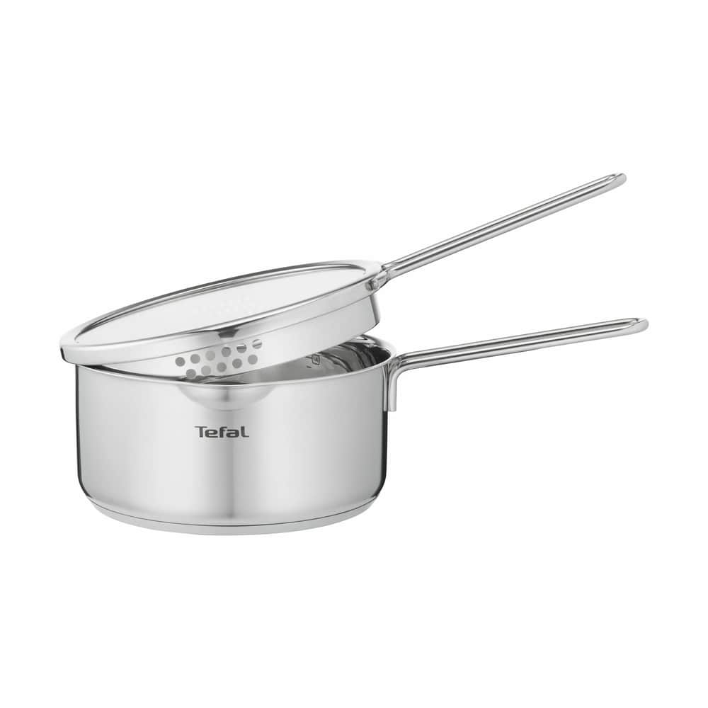 Tefal - Nordica Grydesæt m. glaslåg - 6 dele - 1,5/3/5 liter - Rustfrit ...