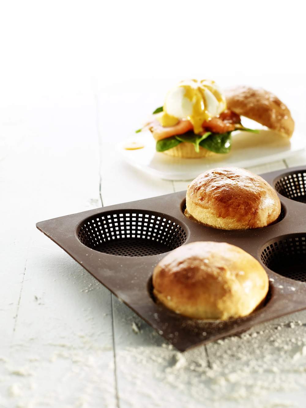 Bageform til boller, brun, large