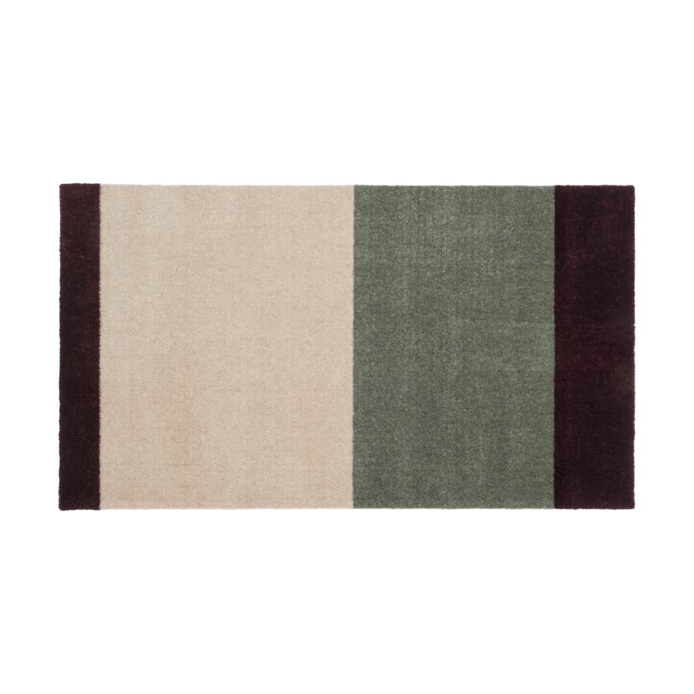 Stripes Horisontal Gulvmåtte, grøn/ivory/bordeaux, large