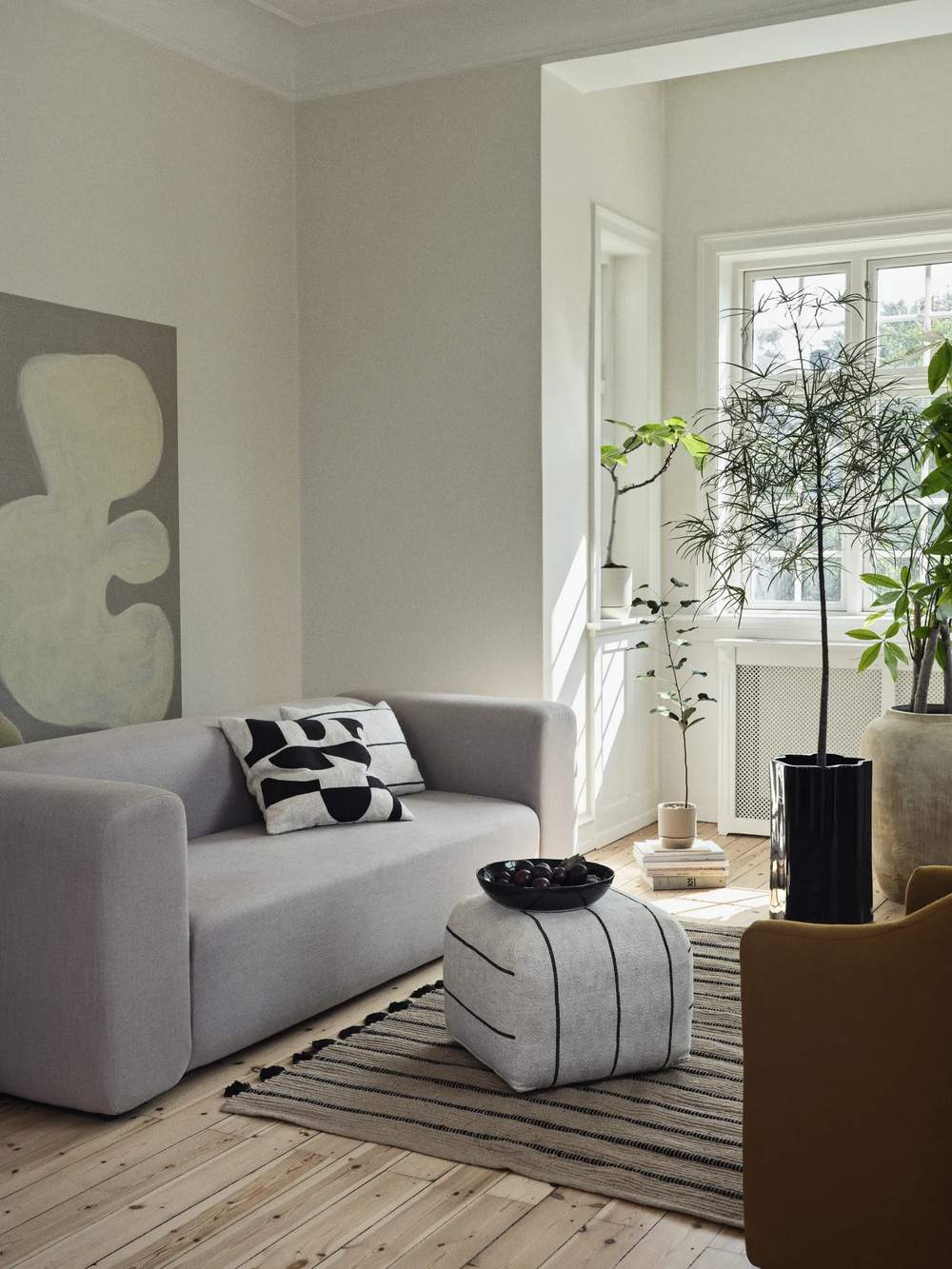 Sigrid Pudebetræk, light beige/black, large