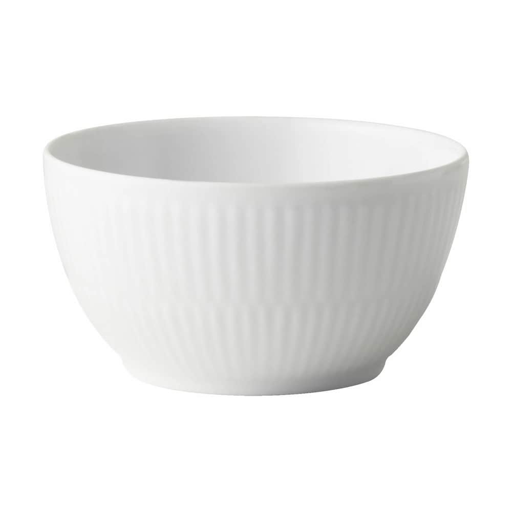 Royal Copenhagen - Hvid Riflet Skål - Ø 8 cm - Porcelæn - Hvid | Imerco