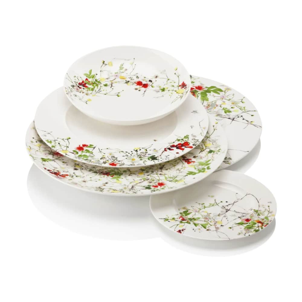 Brillance Fleurs Sauvages Dyb Tallerken, hvid / multifarvet, large