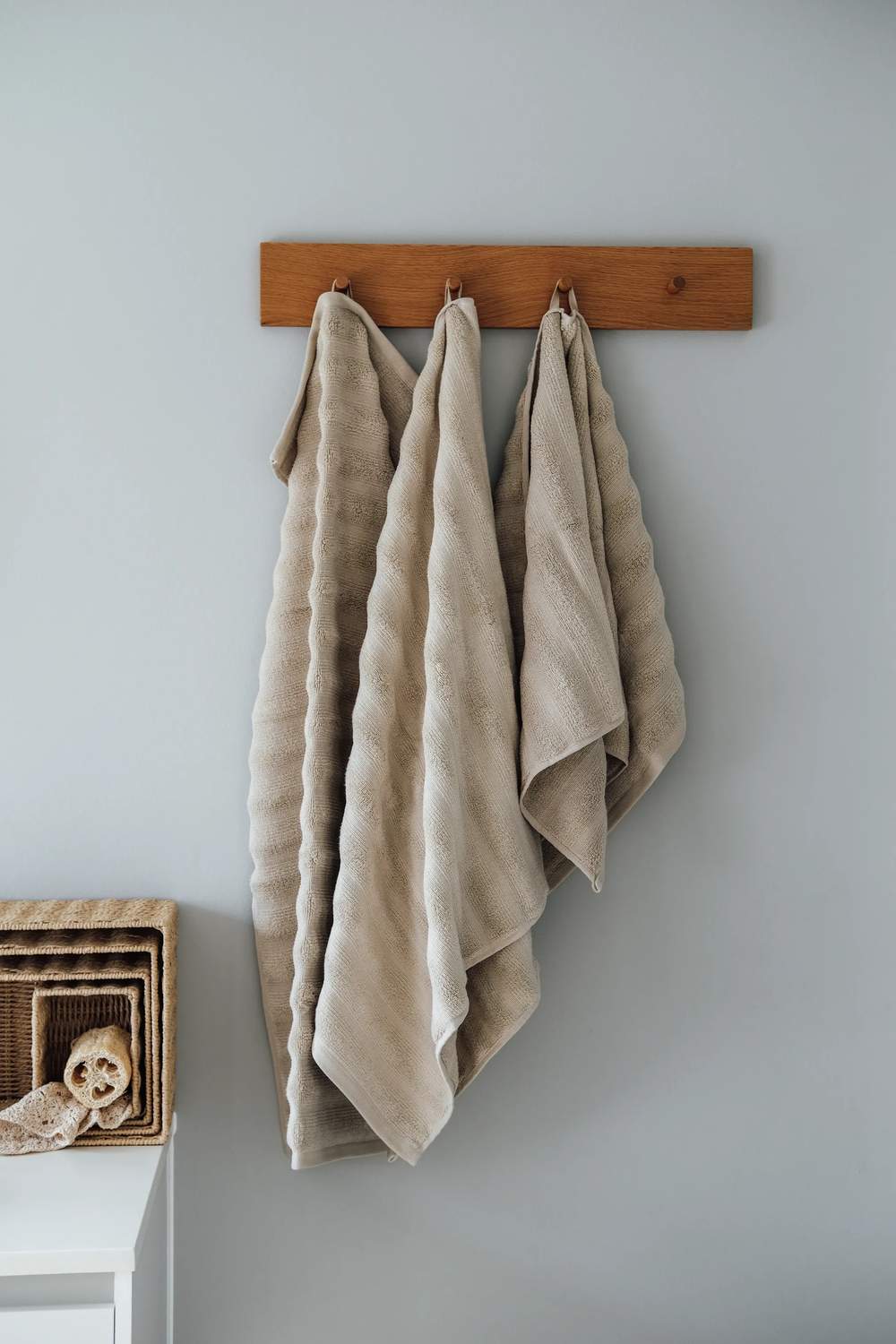Håndklæde, beige, large