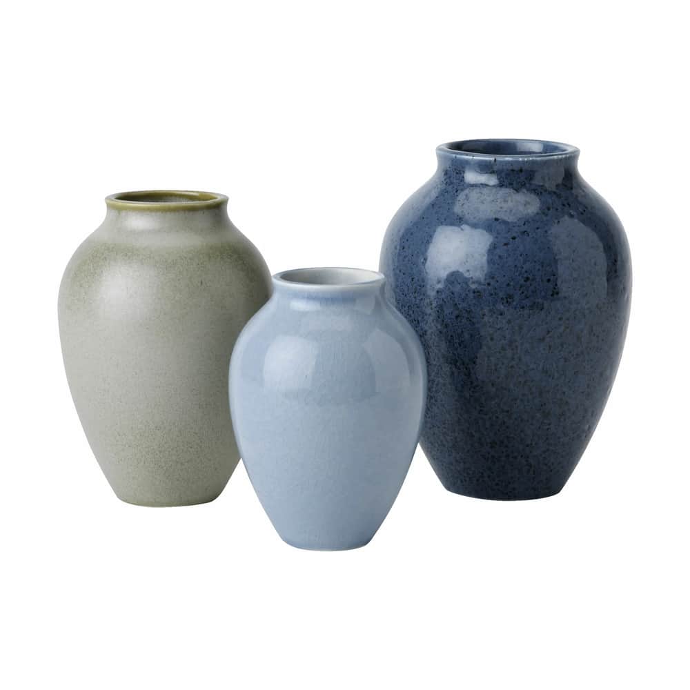 Knabstrup Keramik - Vase - stk. H 11 cm - Keramik - blå/olivengrøn/lys blå | Imerco