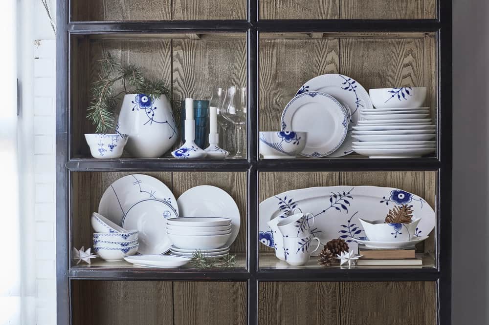 Royal Copenhagen serveringsfade Blå Mega Riflet Fiskefad