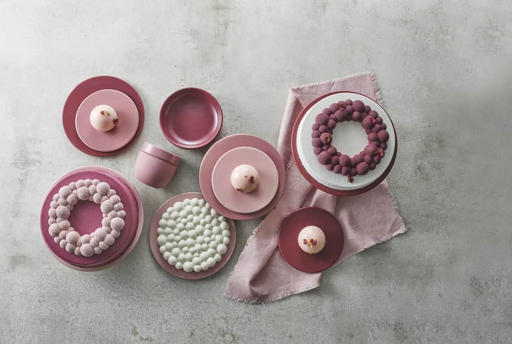 Tallerken, mørk rosa, large
