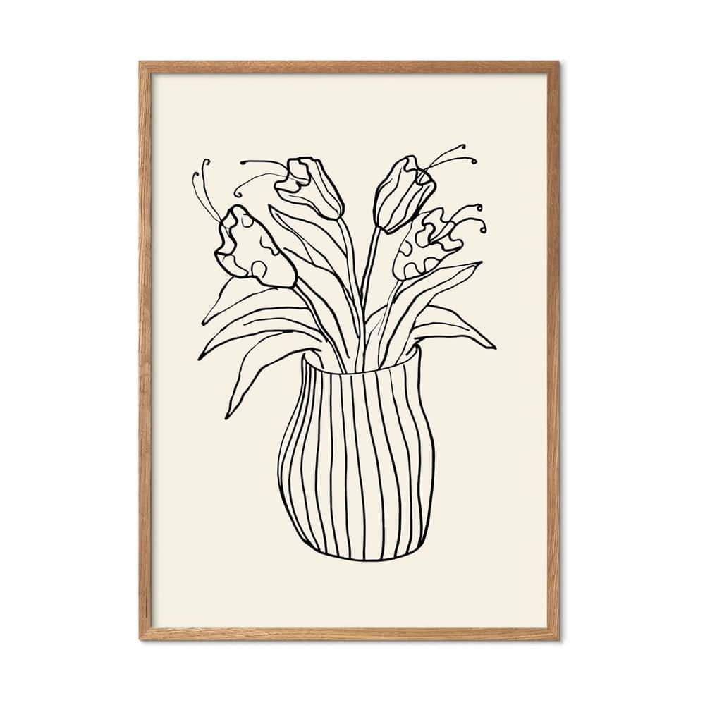 Plakat - Vase Sketch, beige, large