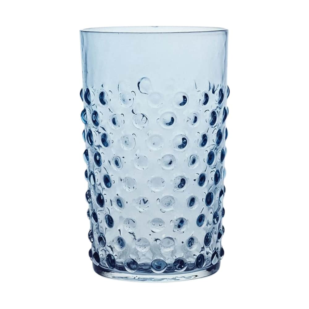 Hobnail Vandglas, blue smoke, large
