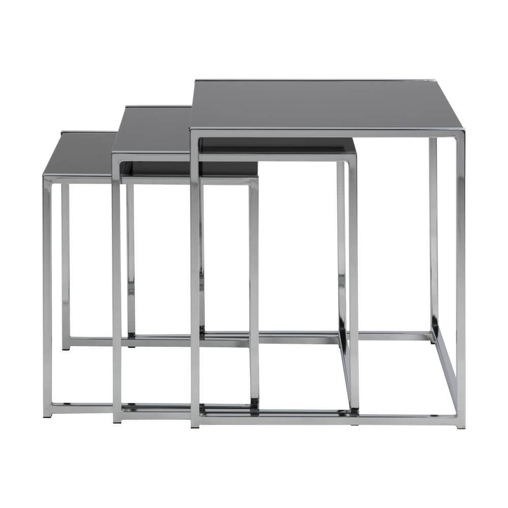 Cross Indskudsbord - 3 stk., sort/krom, large