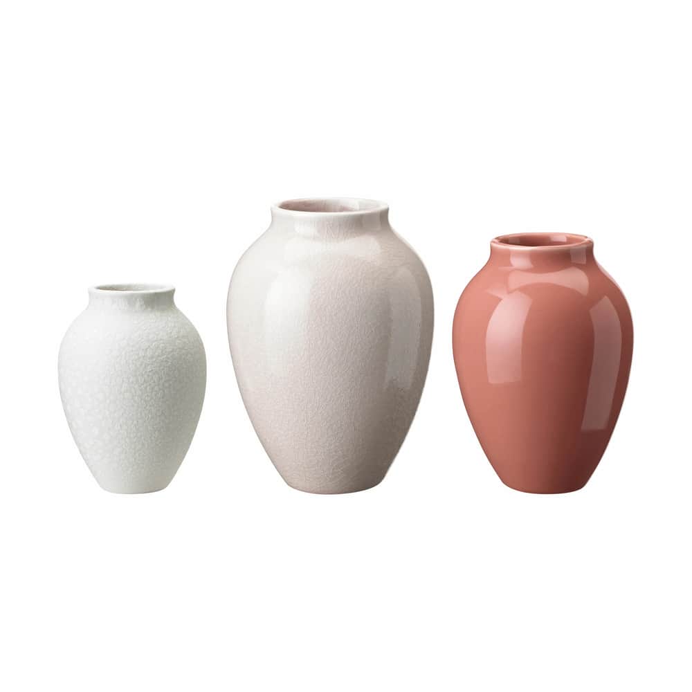 Knabstrup Keramik - Vase 3 stk. - H 11 cm Keramik - Rosa/koral/hvid | Imerco