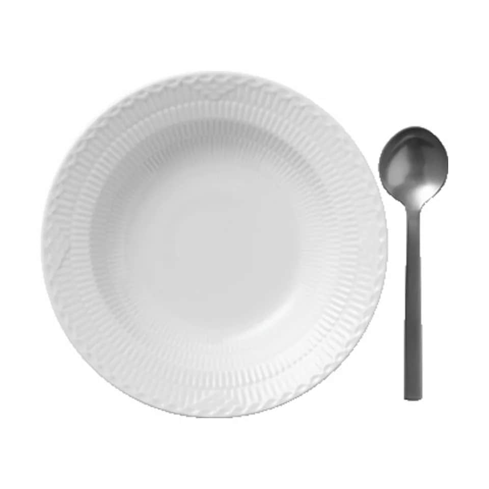 Royal Copenhagen dybe tallerkener Hvid Halvblonde Dyb Tallerken