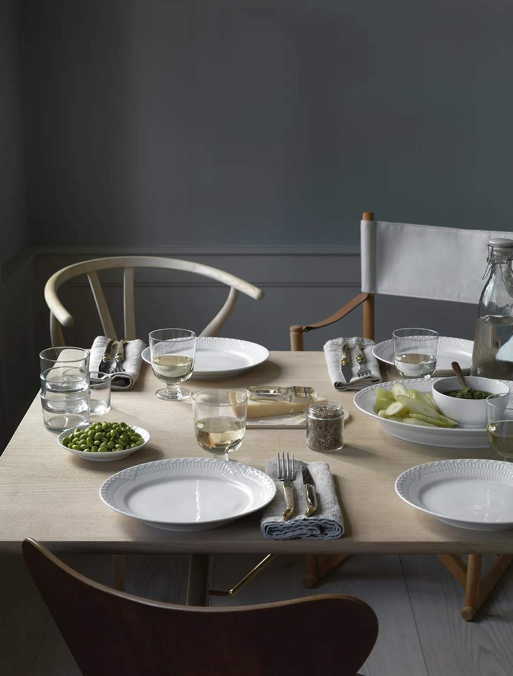 Royal Copenhagen serveringsfade Hvid Halvblonde Fad