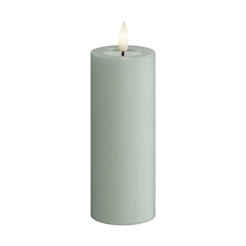 Real Flame LED Bloklys, salvie grøn, large