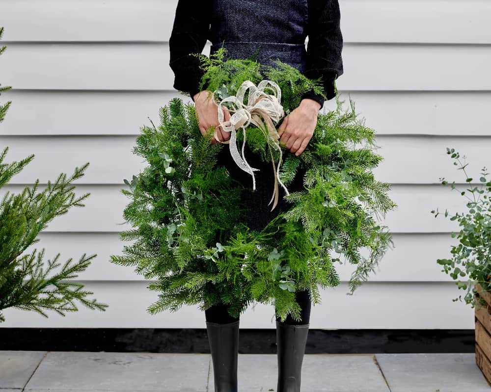 Grandis Fir Kunstig Krans, grøn, large