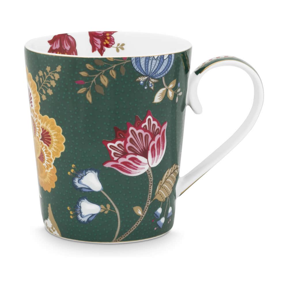 Floral Fantasy Alfabet Krus -H, green, large