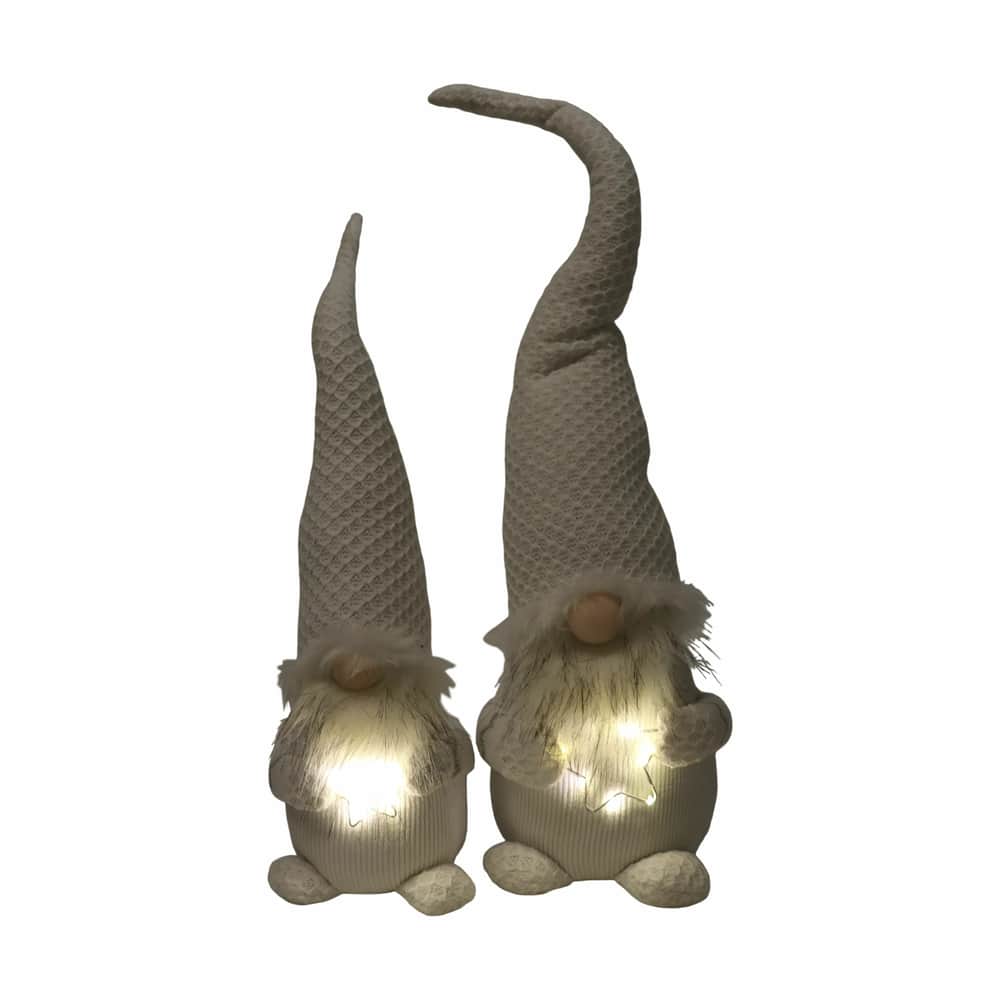 Nisse m. LED, hvid, large