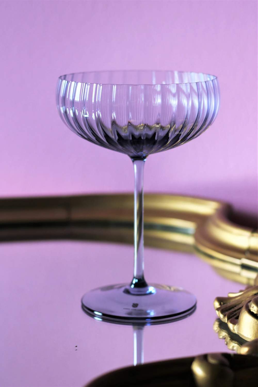 Lyon Champagneglas, blå, large