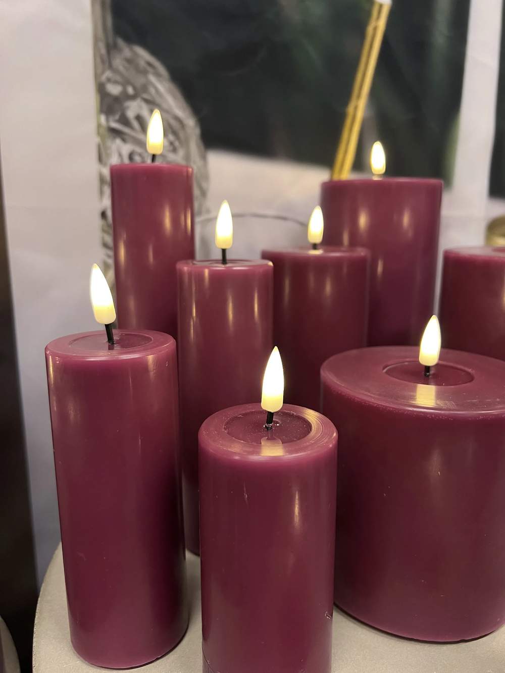 Real Flame LED Bloklys, violet, large