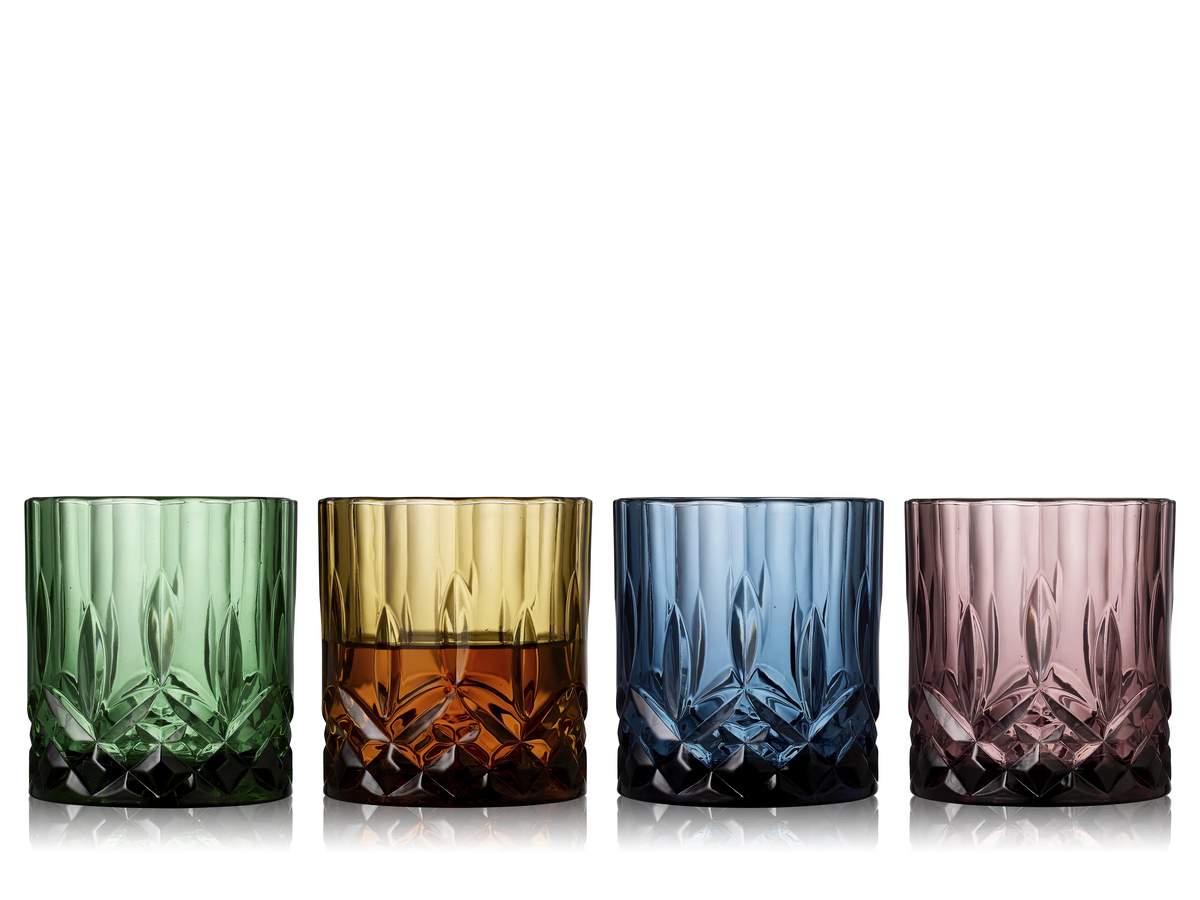 te Fancy efter det Lyngby Glas - Sorrento Whiskyglas - 4 stk. - 32 cl - Glas - Multifarvet |  Imerco