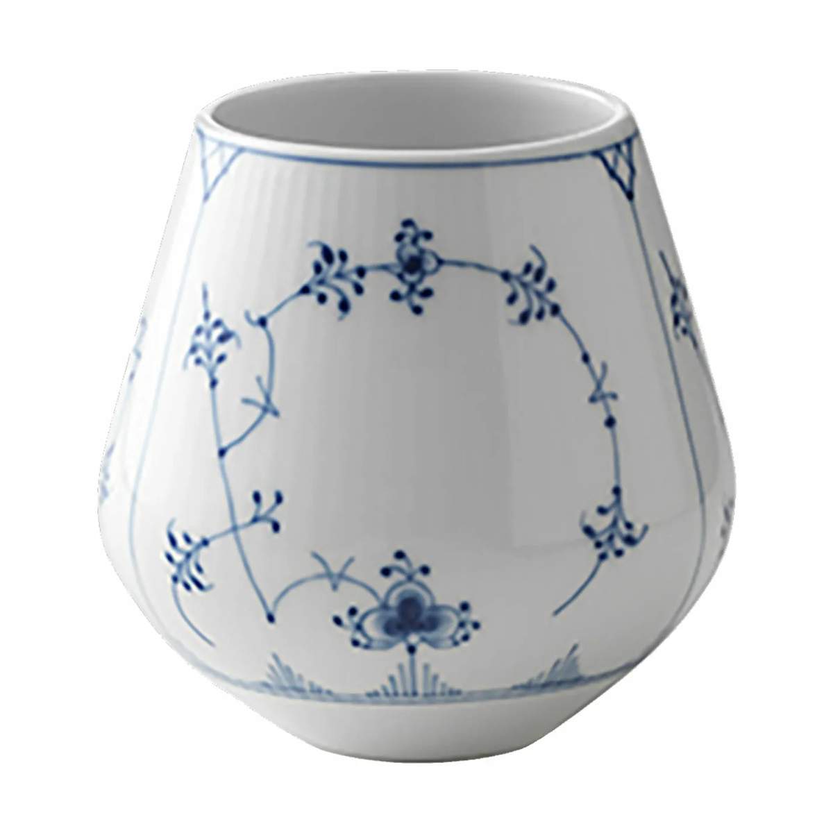 Begrænset padle Banquet Royal Copenhagen - Musselmalet Riflet Vase - H 12 cm - Porcelæn -  Koboltblå/hvid | Imerco