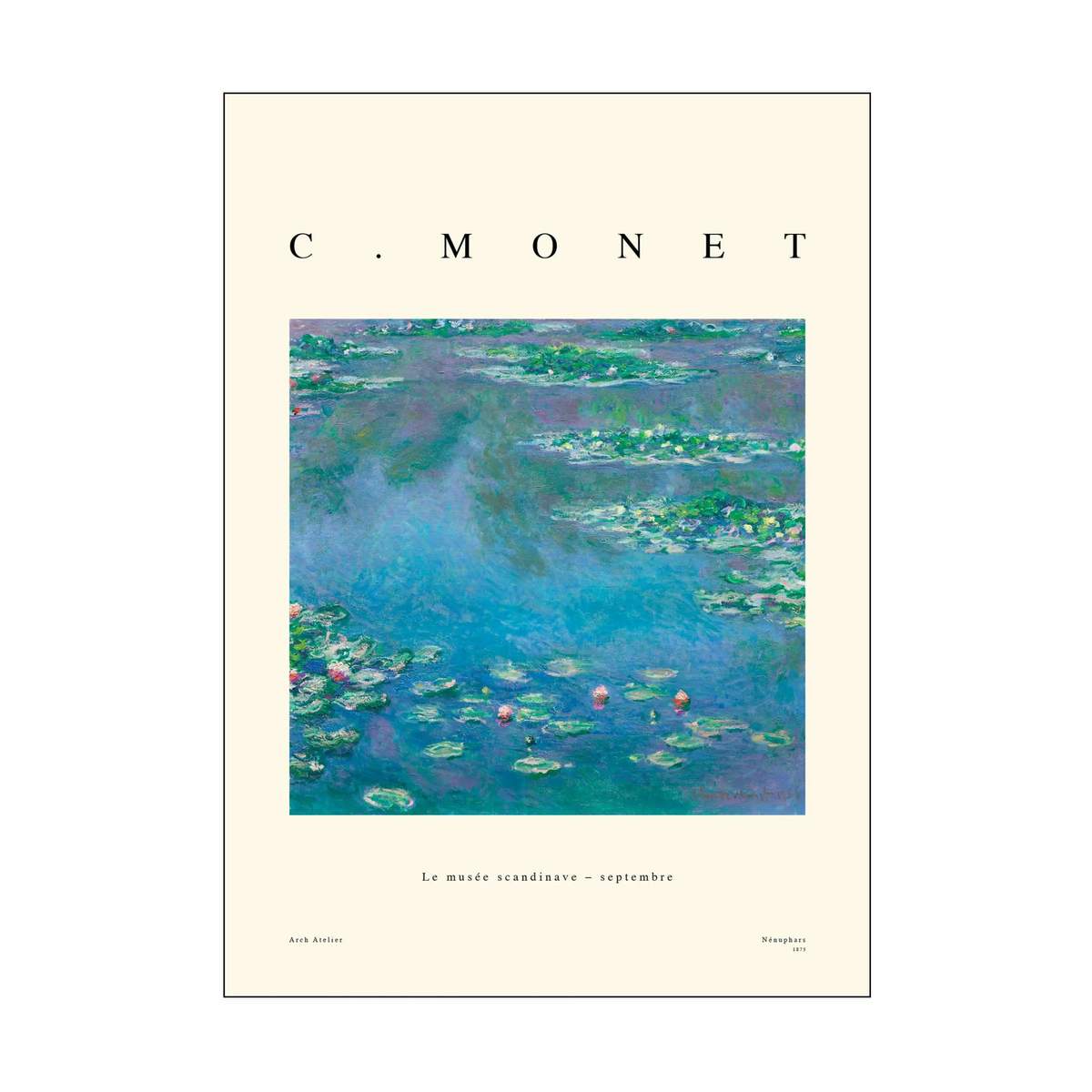 Atelier Plakat - Claude Monet - B 50 x H 70 cm - Papir - Blå/grøn | Imerco