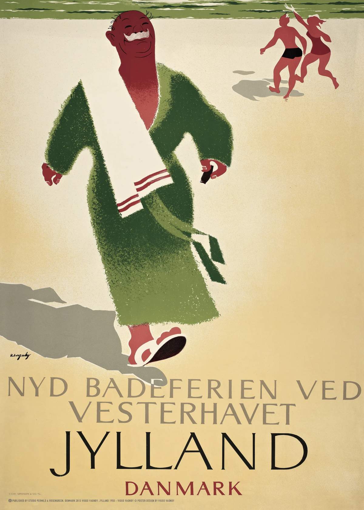 Permild og Rosengreen - Plakat Jylland - B x H 21 cm - Mat papir - Flerfarvet | Imerco