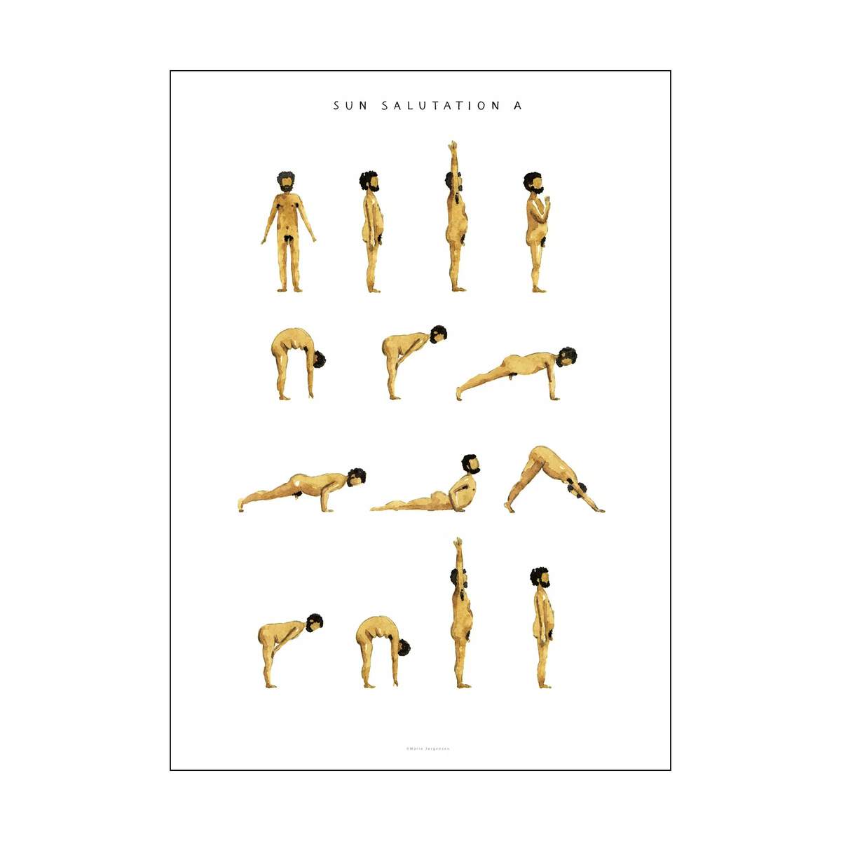 plakat - Sun salutation a man, gul, large