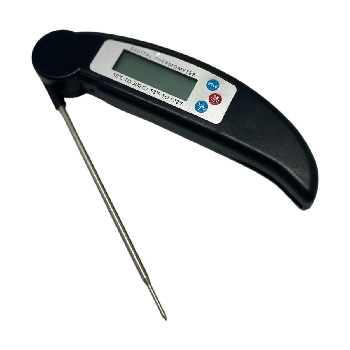Foldbart Digitalt Termometer, sort, large