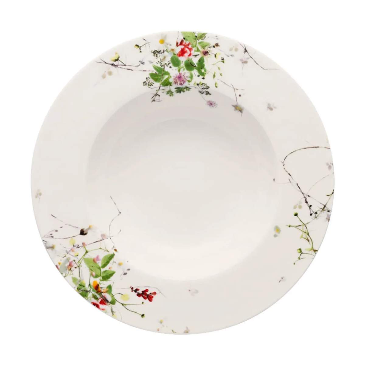 Brillance Fleurs Sauvages Dyb Tallerken, hvid / multifarvet, large