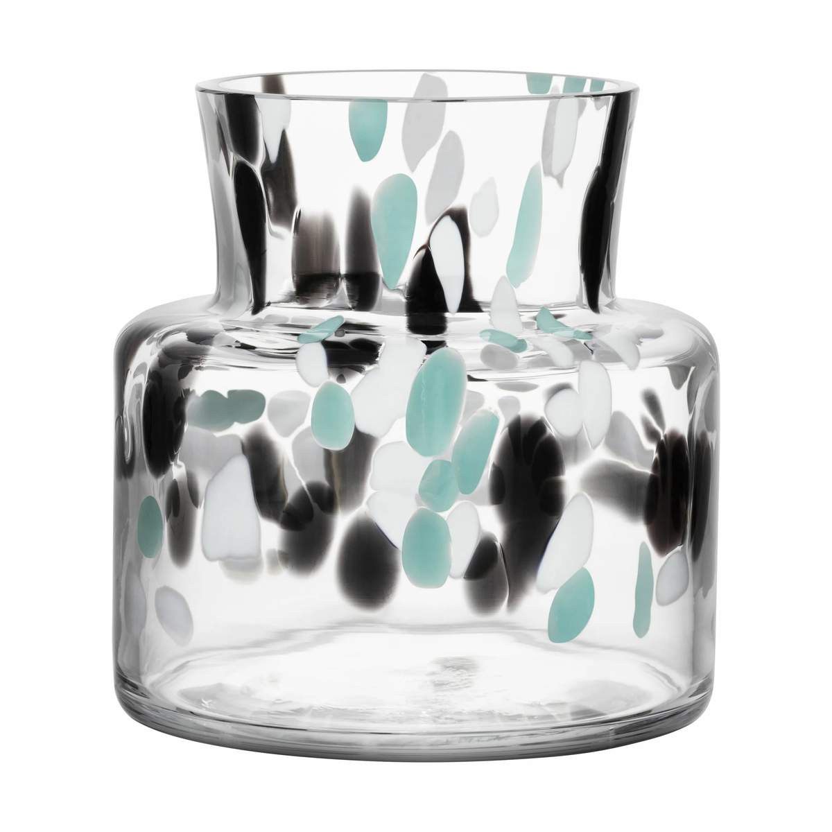 Kosta Boda Gran Vase Ø 11,4 x H 11,5 cm Glas Klar/grøn/sort Imerco