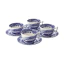 Spode Krus og kopper med hank Blue Italian Blue Italien Tekop m. underkop - 4 stk. i Blå/hvid, 1