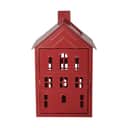 Casa Christmas Bloklysestage Lanterne i Rød, 33,8 cm, 1