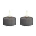 Deluxe Homeart LED-lys Real Flame LED Fyrfadslys - 2 stk. i Grå, 1