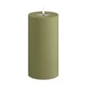 Deluxe Homeart LED-lys Real Flame LED Udendørs Bloklys i Oliven Grøn, 20 cm, 1