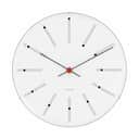 Arne Jacobsen Vægure Bankers Clock Vægur i Hvid/Sort/Rød, 16 cm, 1