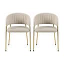 CASA Living Spisebordsstole Ann Spisebordsstol - 2 stk. i beige/gylden krom, 1