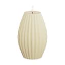 Deluxe Homeart LED-lys Real Flame Flame LED Rillelys i Creme, H15 x Ø10 cm, 1