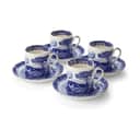 Spode Krus og kopper med hank Blue Italian Blue Italien Kaffekop m. underkop - 4 stk. i Blå/hvid, 1