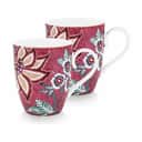 PIP Studio Krus og kopper med hank Flower Festival Krus - 2 stk. i Dark Pink, 1