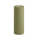 Deluxe Homeart LED-lys Real Flame LED Udendørs Bloklys i Oliven Grøn, H20 x Ø7,5 cm, 1
