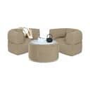 TRIMM Copenhagen Loungesæt Conversation Loungesæt i Taupe, 2 stole og 1 bord/skammel, 1