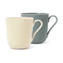Lyngby Porcelæn Krus og kopper med hank Rhombe Earth Krus - 2 stk. i Moss/Marble, 1