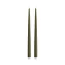 Deluxe Homeart LED-lys Real Flame LED Kertelys - 2 stk. i Oliven grøn, 38 cm, 1