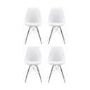 CASA Living Spisebordsstole Eris Spisebordsstol - 4 stk. i hvid/krom, 1