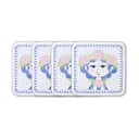 Bjørn Wiinblad Glasbrikker og coasters Dora Coaster - 4 stk. i Blue face, 1
