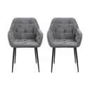 CASA Living Spisebordsstole Brooke Spisebordsstol - 2 stk. i Lys antracit/sort, 1